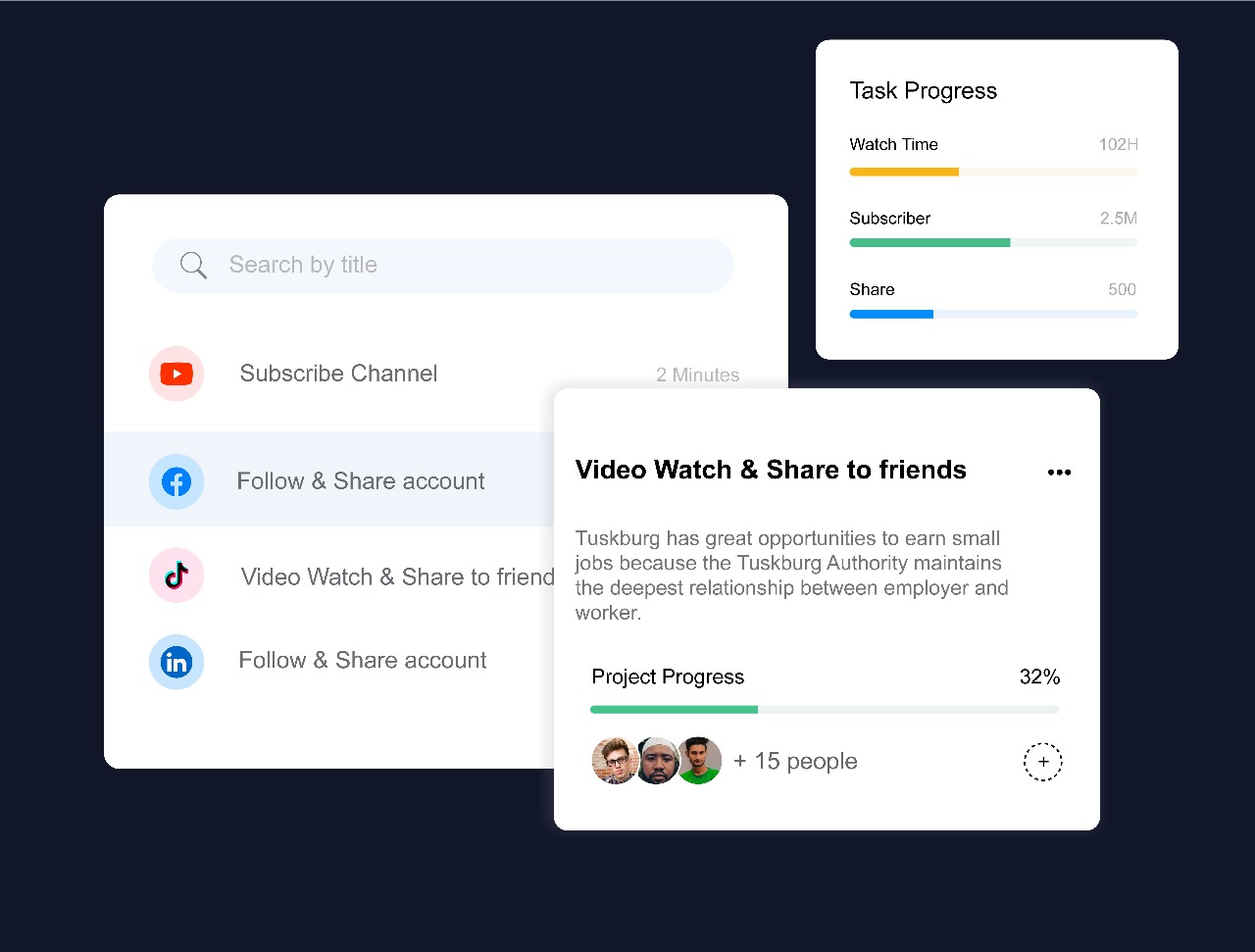 taskburg categories of microtasks